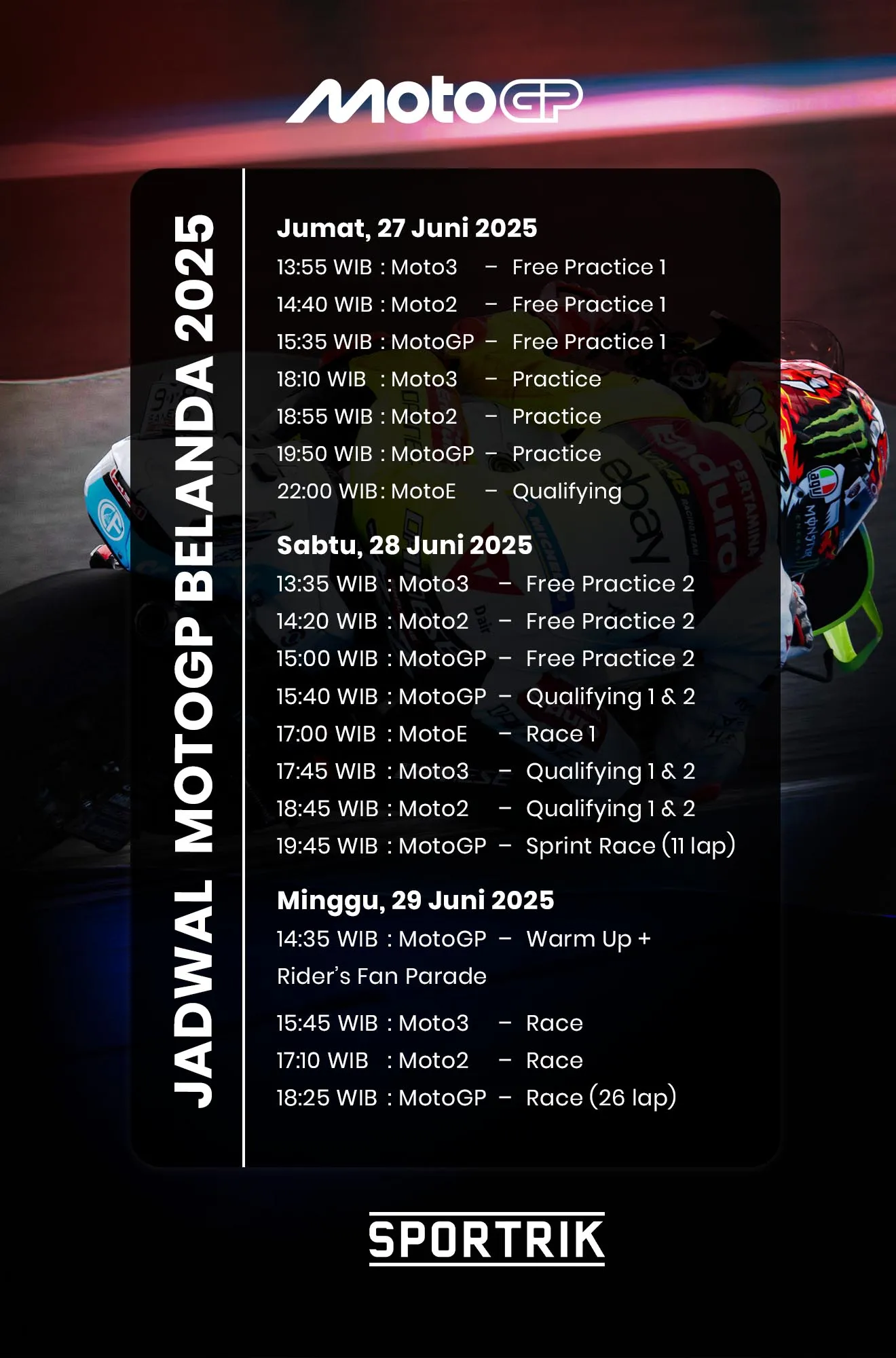 Jadwal MotoGP Belanda 2025: Sirkuit Assen